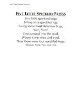 Supplemental Curriculum - Unit 8 - Little Speckled Frogs