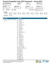 Kenya Compassion PPI Scorecard